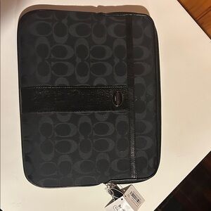 Coach Black Signature Tablet Sleeve